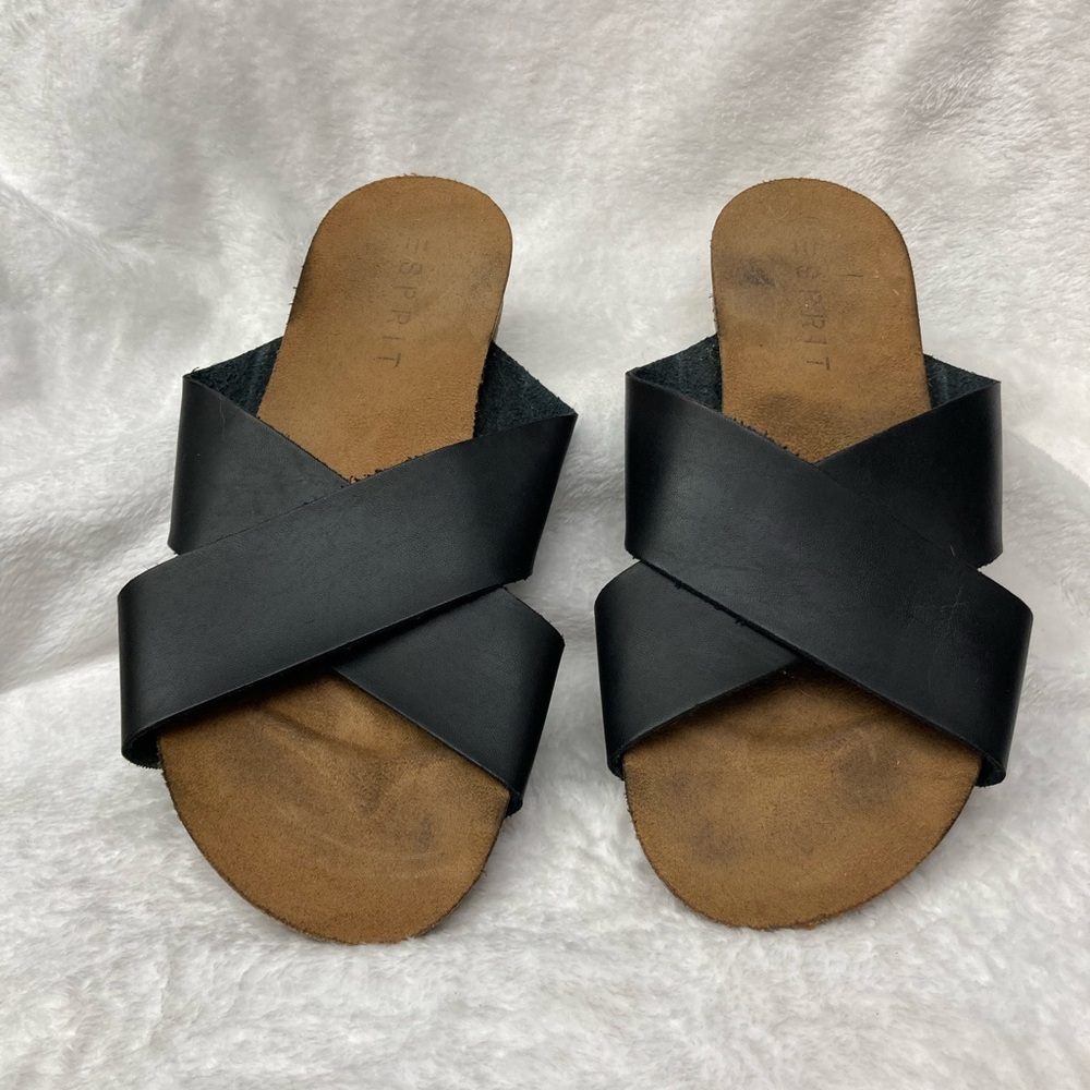 Esprit Black Cross-Strap Sandals
